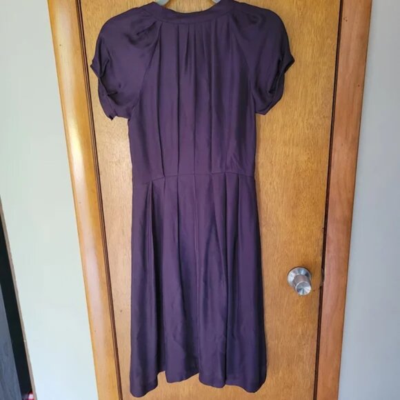 Banana Republic 100% Silk Purple Midi Dress 6 | Wedding Guest - Picture 3 of 4